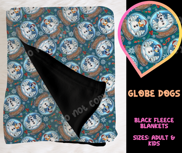 GLOBE DOGS - SOFT BLACK FLEECE THROW BLANKET RUN 6 PREORDER CLOSING 9/25