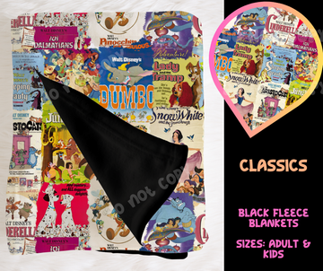 CLASSICS - SOFT BLACK FLEECE THROW BLANKET RUN 6 PREORDER CLOSING 9/25