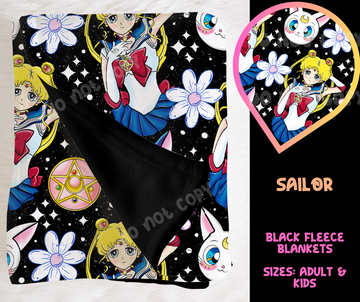 SAILOR - SOFT BLACK FLEECE THROW BLANKET RUN 6 PREORDER CLOSING 9/25