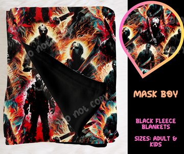 MASK BOY - SOFT BLACK FLEECE THROW BLANKET RUN 6 PREORDER CLOSING 9/25