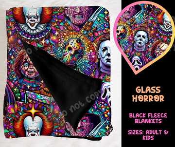 GLASS HORROR - SOFT BLACK FLEECE THROW BLANKET RUN 6 PREORDER CLOSING 9/25