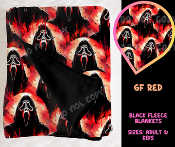 GF RED - SOFT BLACK FLEECE THROW BLANKET RUN 6 PREORDER CLOSING 9/25