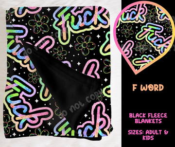 F WORD - SOFT BLACK FLEECE THROW BLANKET RUN 6 PREORDER CLOSING 9/25