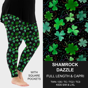 B268 - Preorder Shamrock Dazzle Leggings w/ Pockets (Closes 12/28. ETA: mid Feb.)