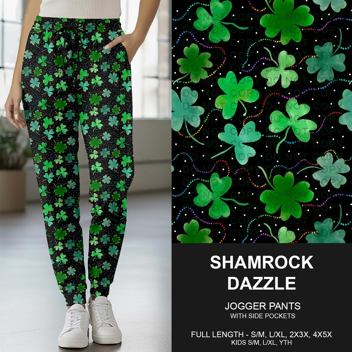 B268 - Preorder Shamrock Dazzle Joggers (Closes 12/28. ETA mid Feb.)