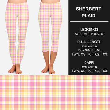 RTS - Sherbert Plaid Leggings w/ Pockets