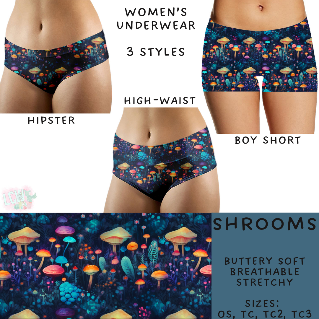 Batch #244 - Comfortable Underwear 2 - Closes 11/27 - ETA mid/late Jan - Shrooms Women's Underwear