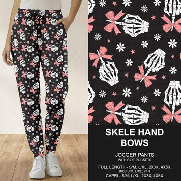 B293 - Preorder Skele Hand Bows Joggers (Closes 5/31. ETA: early Aug.)