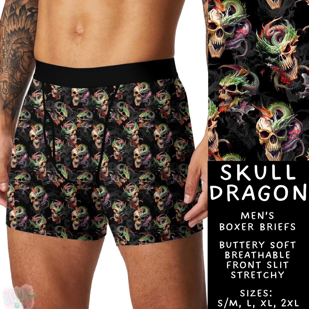 Batch #340 - Comfortable Underwear 4 - Closes 5/16 - ETA early July - Skull Dragon Men's Boxer Briefs
