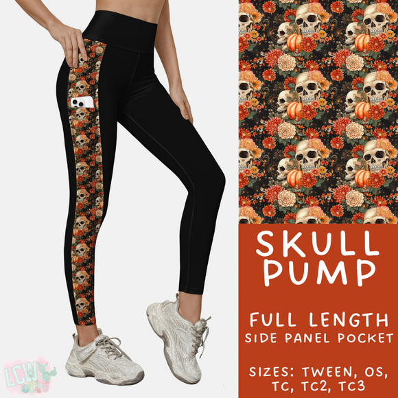 Ready to Ship - Skull Pump Side Panel Pocket Leggings - TC & TC2