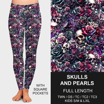 B203 - Preorder Skulls and Pearls Leggings w/ Pockets (Closes 12/29. ETA late March)