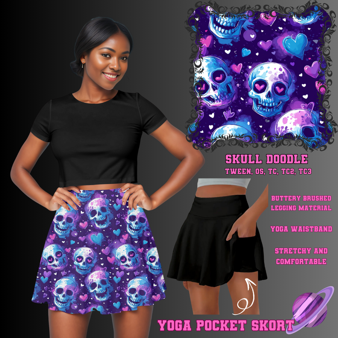 SKULL DOODLE - POCKET SKORT RUN 2 - PREORDER CLOSING 5/21