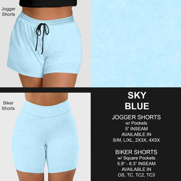 B216 - Preorder Sky Blue Jogger/Biker Shorts (Closes 3/09. ETA: late May)