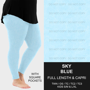 B216 - Preorder Sky Blue Leggings w/ Pockets (Closes 3/09. ETA: late May)