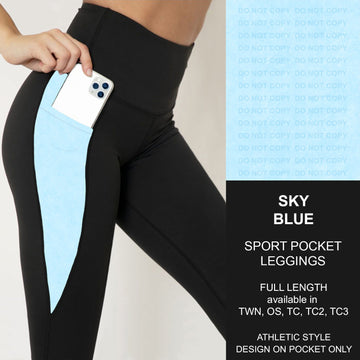 B216 - Preorder Sky Blue Sport Pocket Leggings (Closes 3/09. ETA: late May)