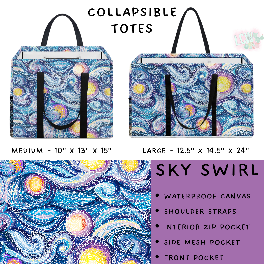 Ready To Ship - Sky Swirl Collapsible Tote