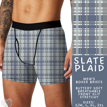 Batch #473 - Comfortable Underwear 5 - Closes 1/9 - ETA early March - Slate Plaid Men's Boxer Briefs