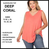 RTS - Sleeveless V-Neck Top - Deep Coral