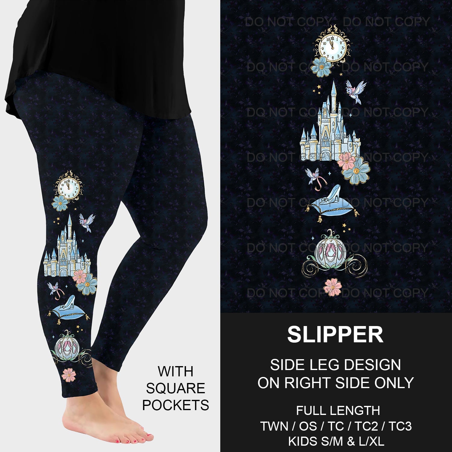 B192 - Preorder Slipper Side Design Leggings w/ Pockets (Closes 11/10. ETA mid Jan)