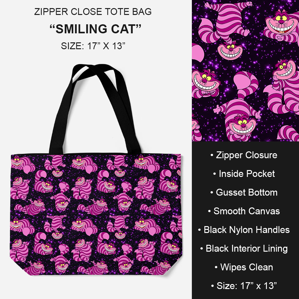 B195 - Preorder Smiling Cat Tote Bag (Closes 11/19. ETA: late Jan.)