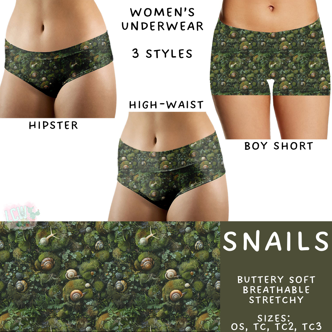 Batch #340 - Comfortable Underwear 4 - Closes 5/16 - ETA early July - Snails Women's Underwear