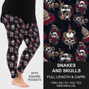 B318 - Preorder Snakes and Skulls Leggings w/ Pockets (Closes 10/25. ETA: late Dec.)