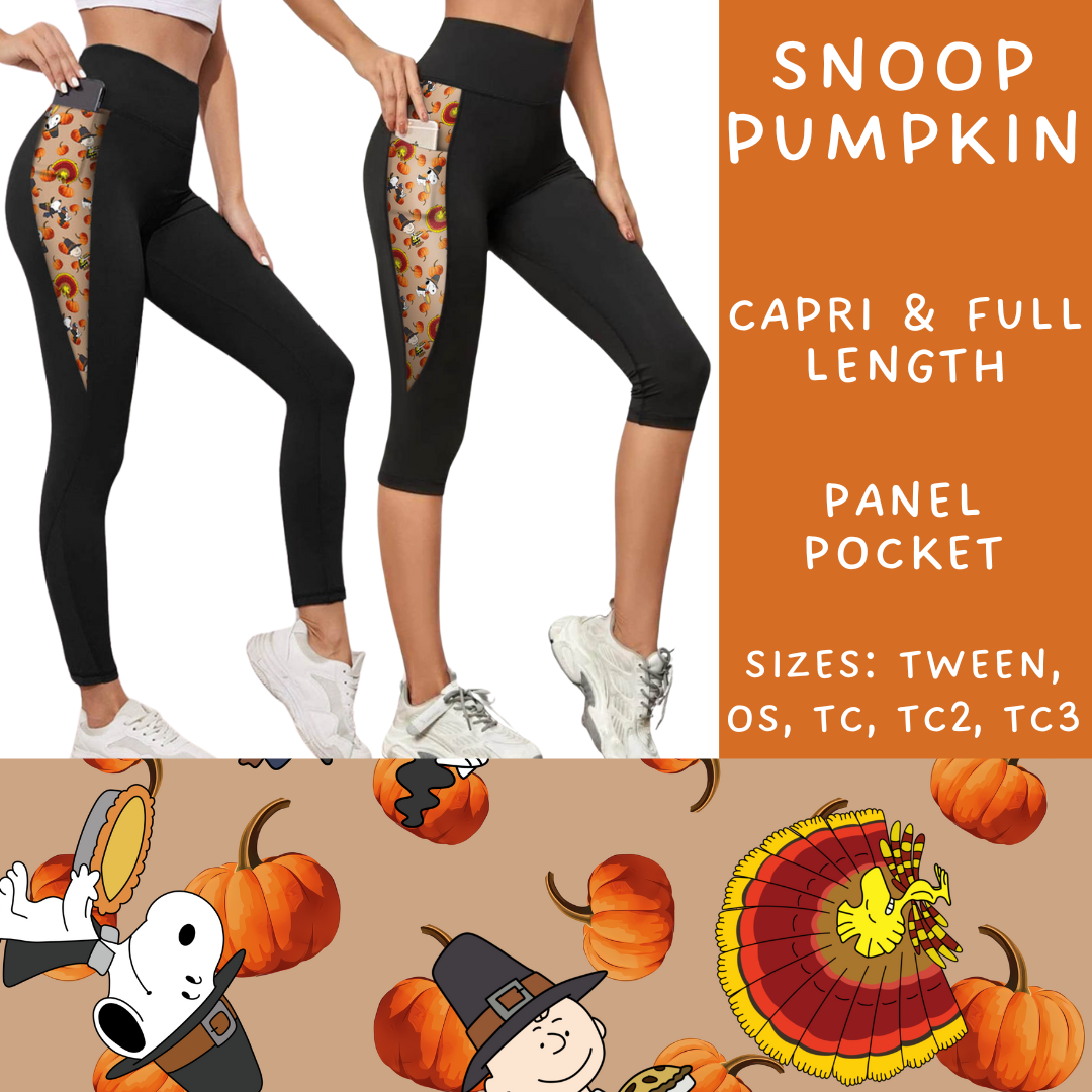 Batch #214 - Character Fall Sets - Closes 10/9 - ETA mid Nov - Snoop Pumpkin Panel Pocket Full and Capri Length Leggings