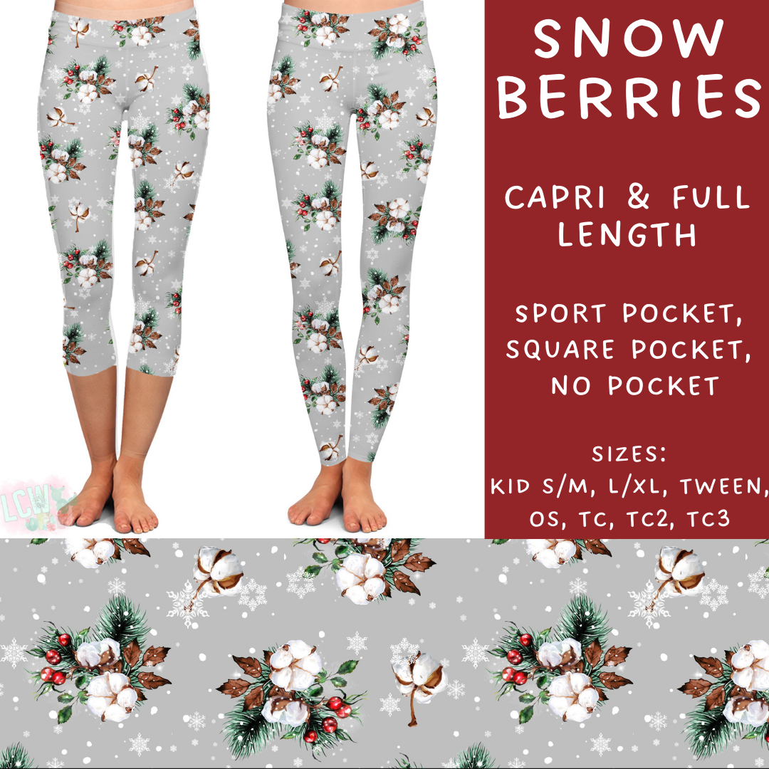 Batch #231 - Tis The Season - Closes 10/31 - ETA early/mid Dec - Snow Berries Full and Capri Length Leggings