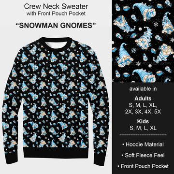 B185 - Preorder Snowman Gnomes Sweater w/ Front Pocket (Closes 10/01. ETA early Dec.)