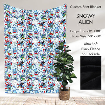 B186 - Pre-Order Snowy Alien Fleece Blanket (Closes 10/04. ETA: early Dec)