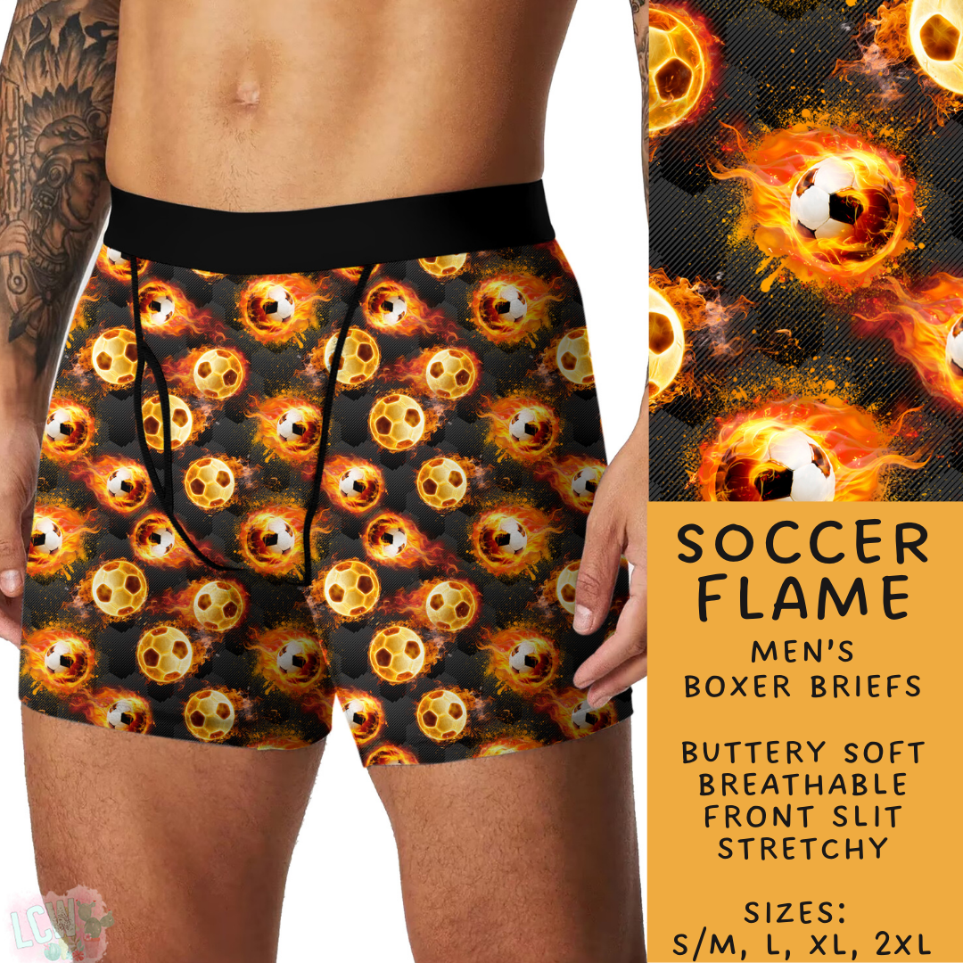 Batch #244 - Comfortable Underwear 2 - Closes 11/27 - ETA mid/late Jan - Soccer Flame Men's Boxer Briefs