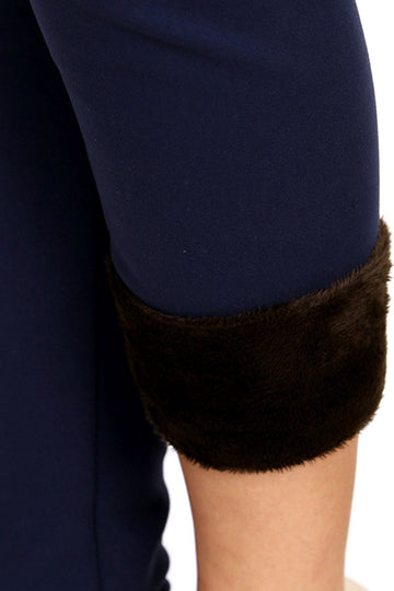 Solid Colors Winter Thick Faux Fur Lined Butter Soft Soft Leggings