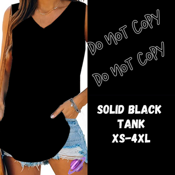 SOLID BLACK - V-NECK TANK - COLORBLAST PPO-PREORDER CLOSING 5/9