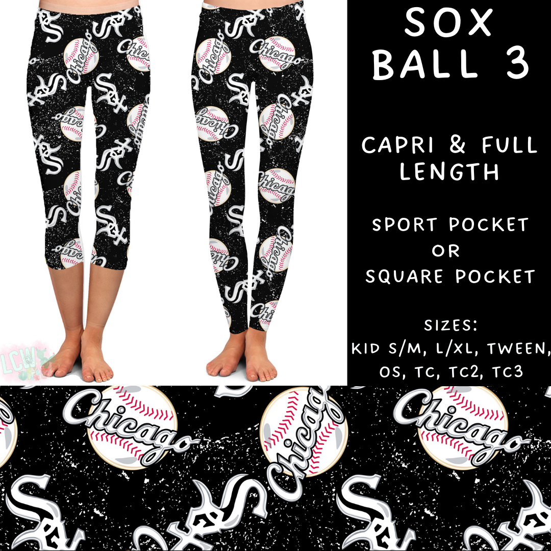 Batch #343 - Home Run Collection - Closes 5/22 - ETA mid July - Sox Ball 3 Full and Capri Length Leggings