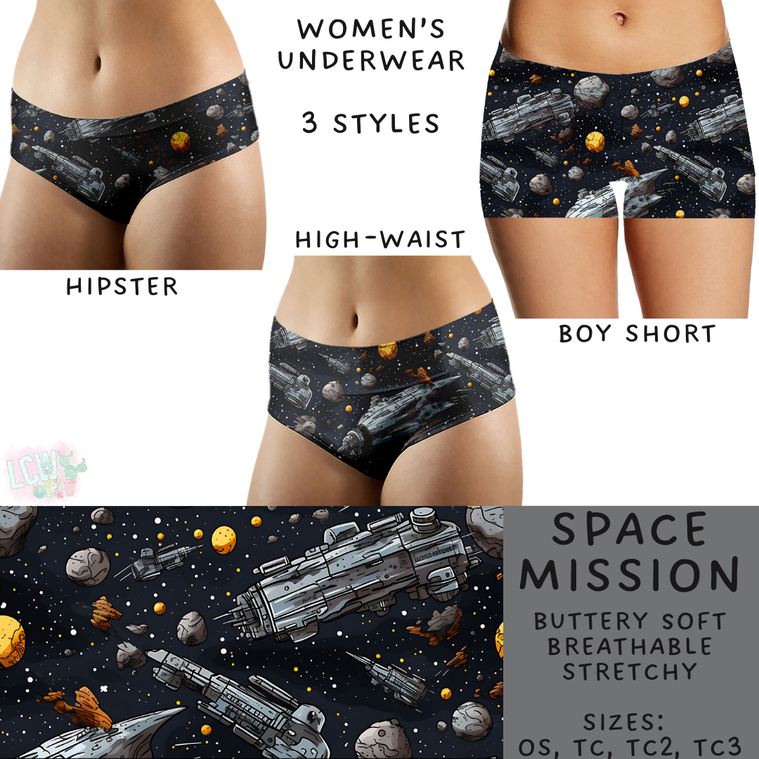 Batch #244 - Comfortable Underwear 2 - Closes 11/27 - ETA mid/late Jan - Space Mission Women's Underwear