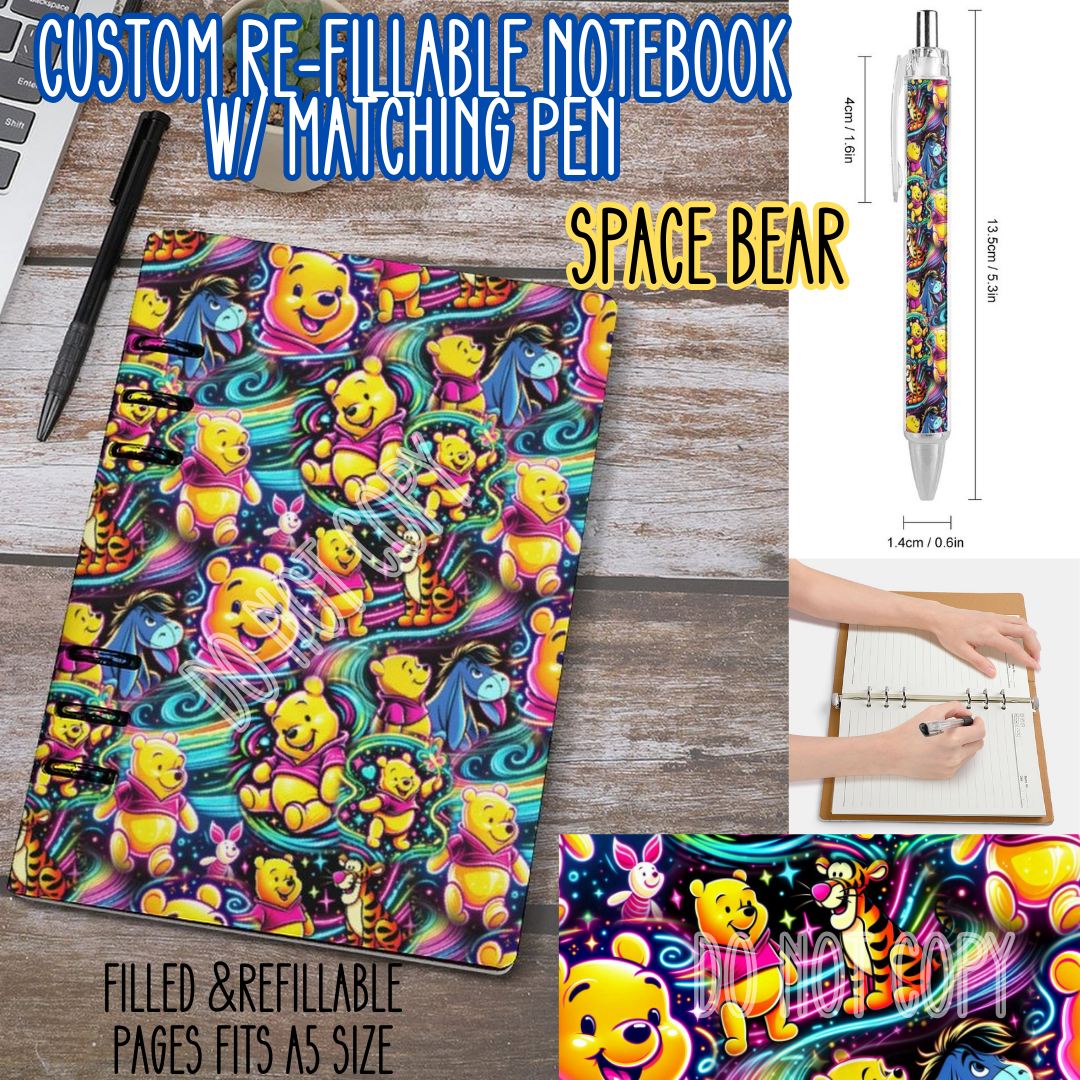 SPACE BEAR -Matching A5 Notebook & Pen Set Round 4 Preorder Closing 5/17