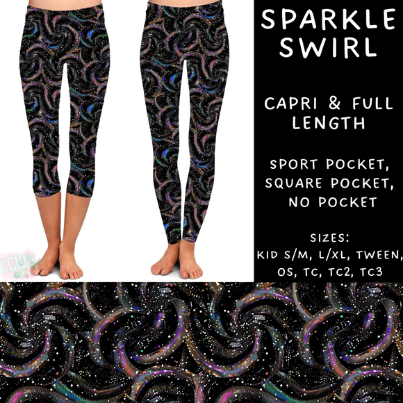 Ready To Ship - Sparkle Swirl Full and Capri Length Leggings