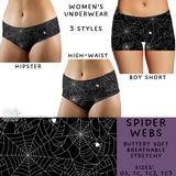 Ready To Ship - Spider Webs Women's Underwear - Boy Short TC3 - Hipster TC