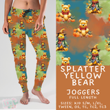 Ready to Ship - Splatter Yellow Bear Joggers - TC