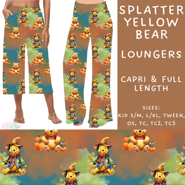 Batch #210 - Magical Fall - Closes 10/4 - ETA mid Nov - Splatter Yellow Bear Capri and Full Length Loungers