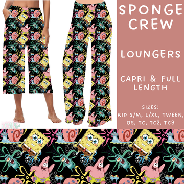 Batch #215 - Cool Characters 5 - Closes 10/11 - ETA late Nov - Sponge Crew Capri and Full Length Loungers