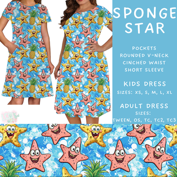 Batch #339 - Character Summer - Closes 5/15 - ETA mid July - Sponge Star Adult & Kids Dresses