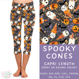 Ready to Ship - Spooky Cones Capri Length Leggings - OS Sport Pocket & TC2 Square Pocket
