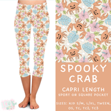 Ready to Ship- Spooky Crab Capri Length Leggings - TC Square Pocket