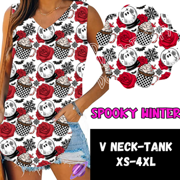 SPOOKY WINTER -PPO12 - V-NECK TANK PREORDER CLOSING 10/8