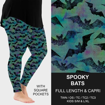 B299 - Preorder Spooky Bats Leggings w/ Pockets (Closes 7/12. ETA: mid Sept.)