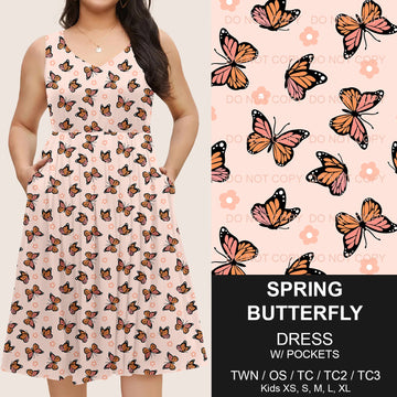 B217 - Preorder Spring Butterflies Sleeveless Pocket Dress (Closes 3/12. ETA: late May)