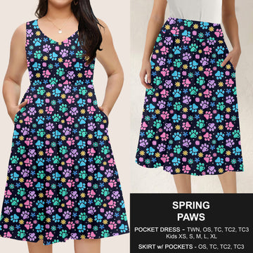 B285 - Preorder Spring Paws Dress/Skirt with Pockets (Closes 4/15. ETA: mid June)