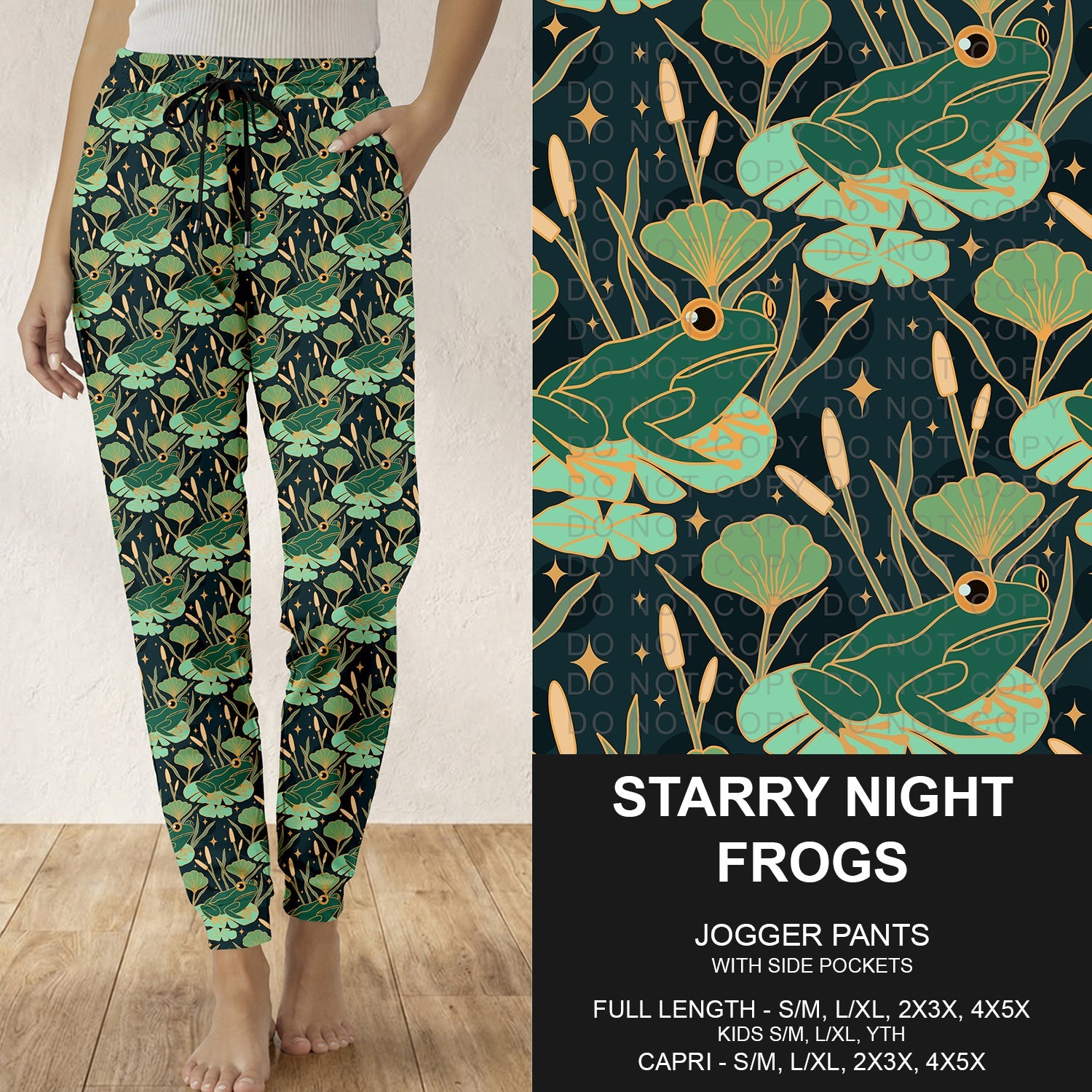 B310 - Preorder Starry Night Frogs Joggers (Closes 8/30. ETA: late Oct.)