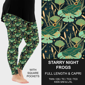 B310 - Preorder Starry Night Frogs Leggings w/ Pockets (Closes 8/30. ETA: late Oct.)